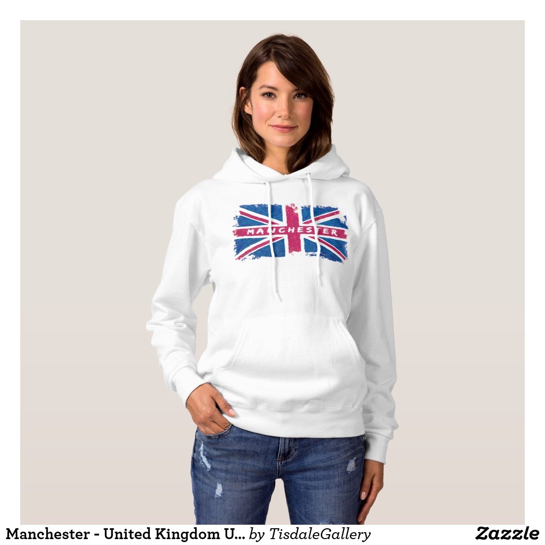 Manchester T-shirt - Union Jack Design on Women's Hoodie