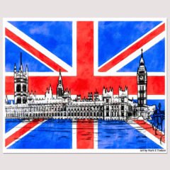 Union Jack Wall Art With Parliament Design