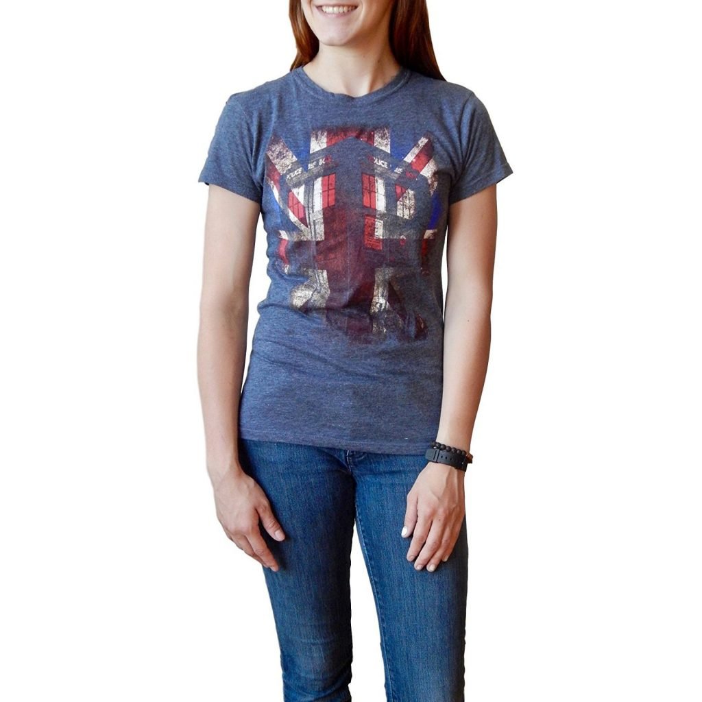 Women's Union Jack T-Shirt Featuring Doctor Who's Tardis