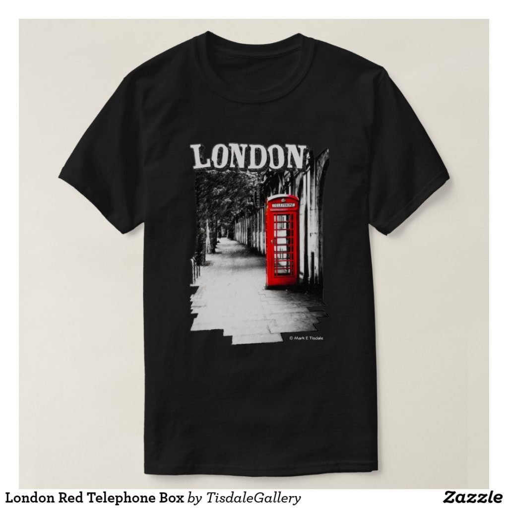 London Red Telephone Booth T-shirt Design