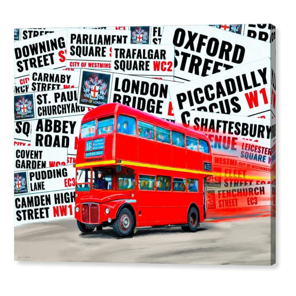 London Bus Canvas Print by Artist Mark Tisdale