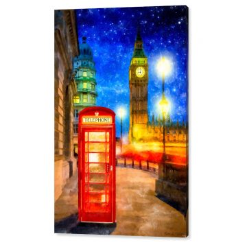 London Phone Booth Canvas Print - artwork by Mark Tisdale