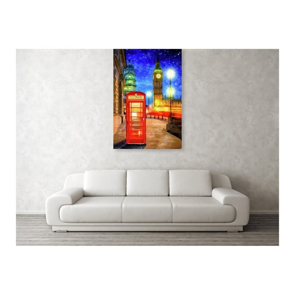 Room view of London Phone Booth Canvas Print